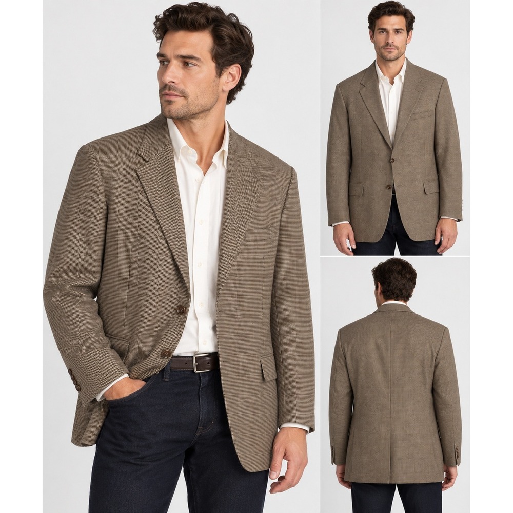 Jos. A. Bank Signature Collection Gordon 100% Wool Houndstooth Blazer 50 RG